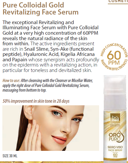 Sérum Facial Revitalizante de Ouro Coloidal Puro