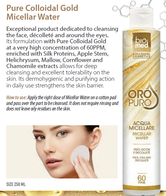 Água Micelar de Ouro Coloidal Puro
